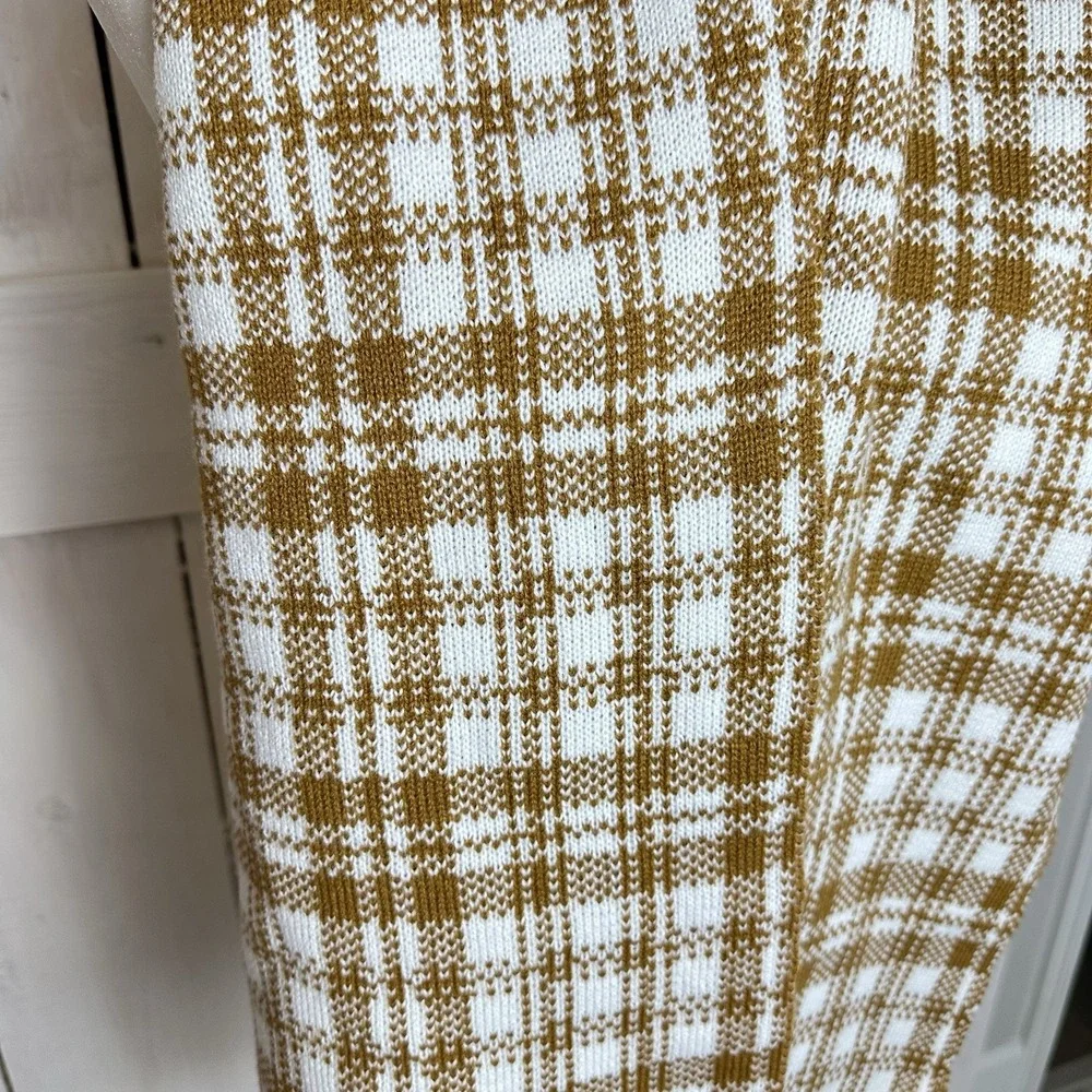 Timberland Houndstooth Plaid Scarf Brown & Cream New‎ NWT